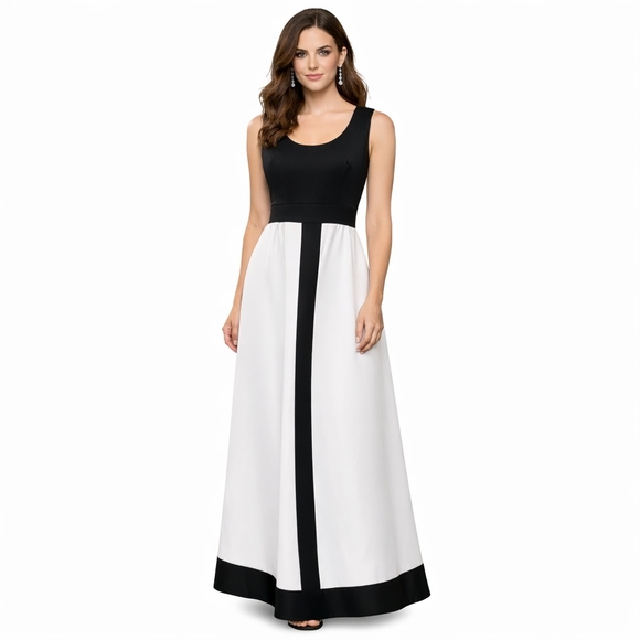 Alison Ayre originals Dresses & Skirts - Alison Ayre Originals Black White Colorblock Maxi Dress Size 12 Formal Gown
